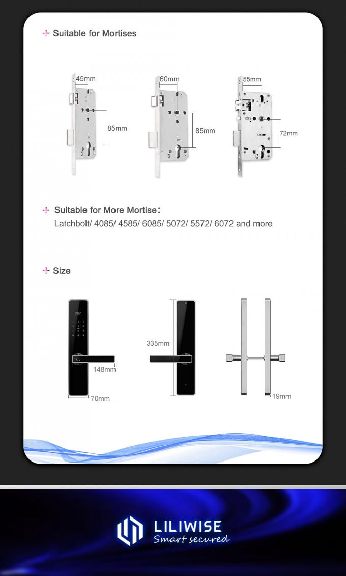 أقفال الأبواب الإلكترونية الذكية قفل بصمة رمز / RFID للماء أقفال باب التحكم المنزلية 1
