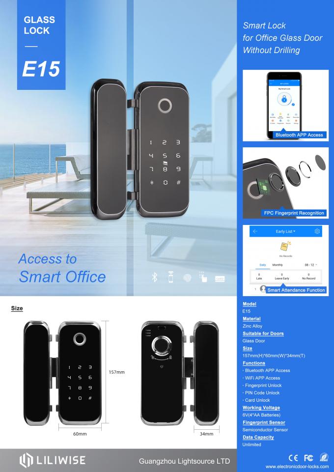 Smart Door Door Lock WiFi Bluetooth APP Access بصمة الإصبع البيومترية الإلكترونية 0