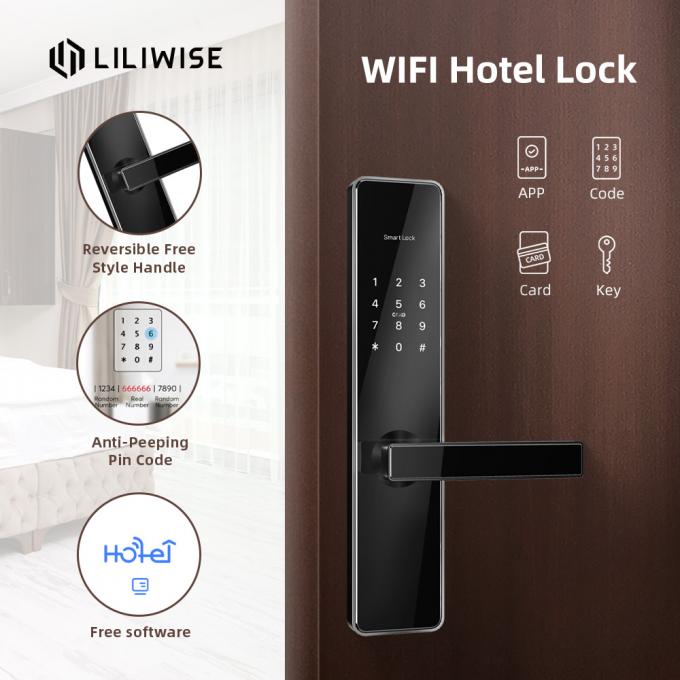 نظام بطاقة قفل غرفة الفندق الأوتوماتيكي بدون مفتاح بسمك 65 مم بإسطوانة ذكية واي فاي 2