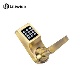 قفل أمان عالي للضغط على زر الباب ، نظام إدخال المفتاح الإلكتروني الفضي / الذهبي