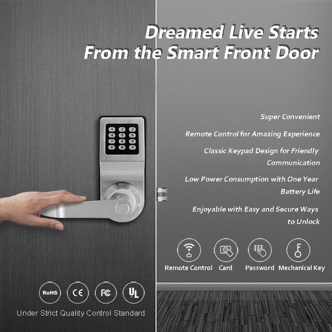 قفل الباب الإلكترونية الكلاسيكية مع جهاز التحكم عن بعد ، قفل الباب رمز بطاقة الجمع 0