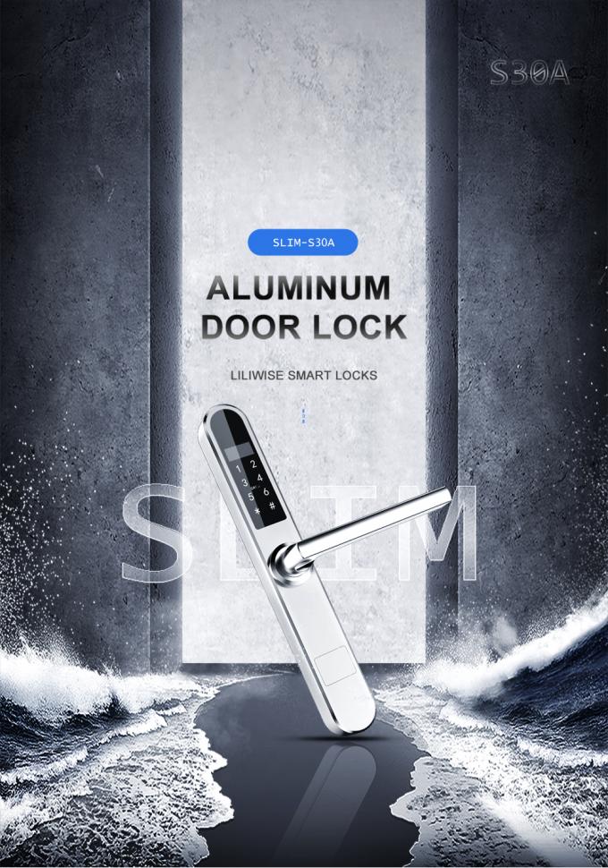 قفل الباب الذكي من الألومنيوم ، قفل بطاقة مفتاح فندق سبائك الألومنيوم الأسود 0