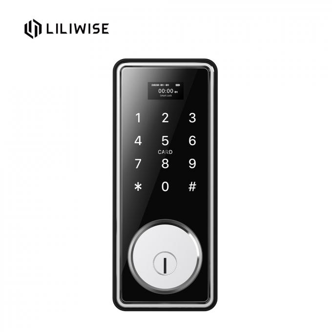 ذكي مفتاح بطاقة قفل الباب البيومترية لوحة المفاتيح الرقمية واي فاي الكهربائية ديدبولت واحد 0