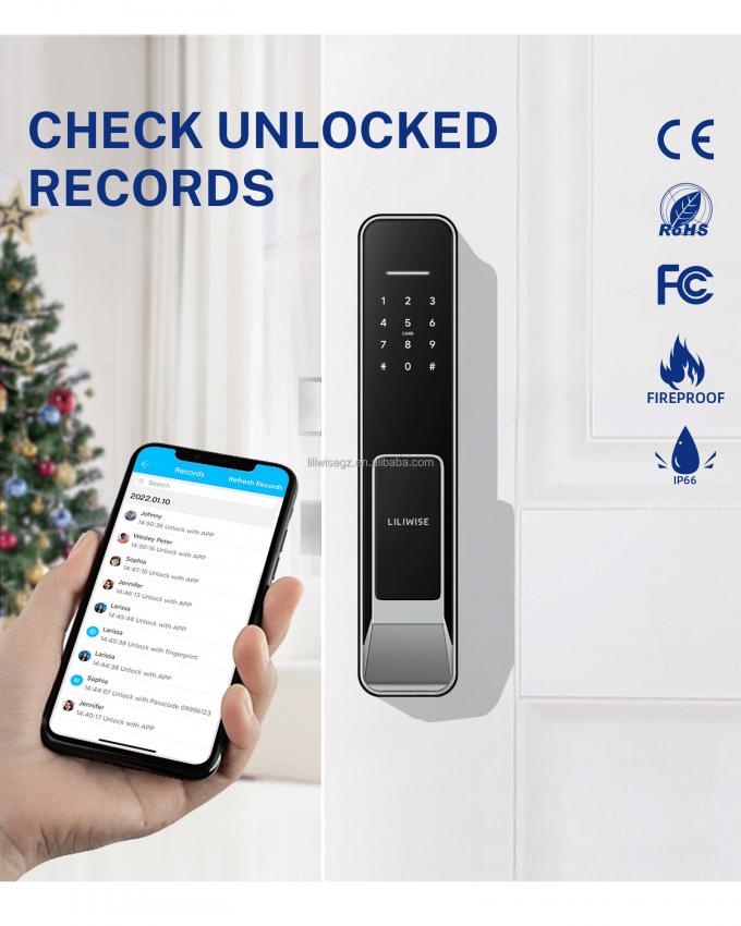 Liliwise New Design Fully-Automatic Lock Digital Electronic Fingerprint Lock Tuya APP TTlock Smart Door Lock 8