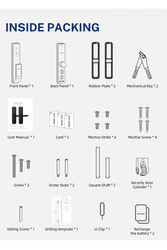 جرس الباب الرقمي لـ (ليلي ويز) (تويا) (واي فاي) قفل بصمات الذكية قفل التعرف على الوجه كاميرا قفل الباب التحكم بالوصول 34