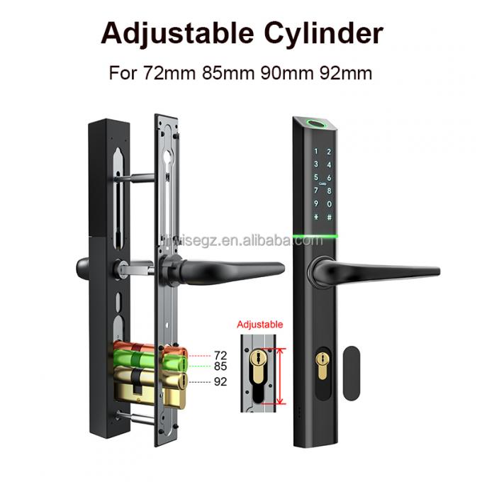 Liliwise Adjustable Cylinder Position Ultra-slim Smart Locks Aluminum Digital Electronic Smart Door Lock for 72mm 85mm 90mm 92mm 4