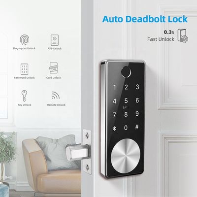 6V الإلكترونية بصمة قفل الباب الأمامي اللون الفضي سبائك الزنك ل Airbnb