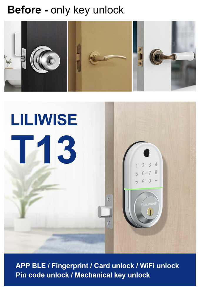 قفل الباب الرقمي Inteligente Bluetooth للشقة الفندقية 5